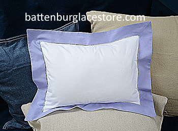 Baby Pillow Sham.White with Sweet Lavender color.12x16"pillow - Click Image to Close